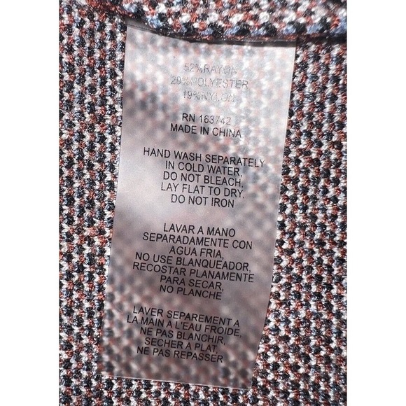 Tahari Women's Cardigan Sweater Houndstooth Multicolor Open Pockets XS - Picture 6 of 6